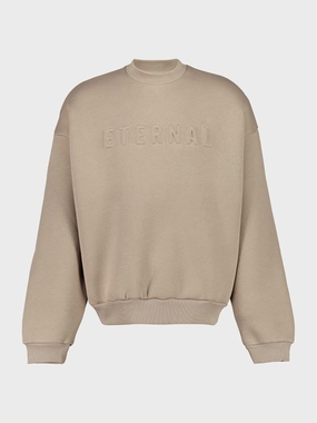 Dusty Beige Eternal Crewneck Sweatshirt Tops Mens - thermal tops