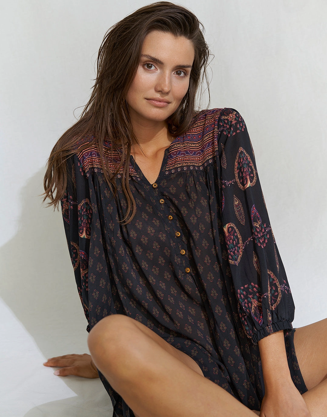 Eclectic Flames Tunic - Black Swim Womens - bikinis clearance