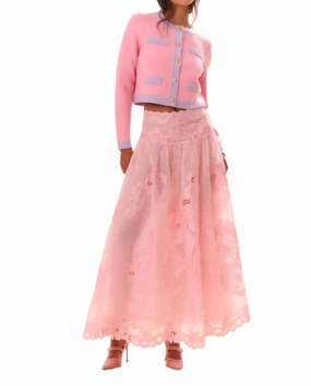 Elif Cardigan In Pink Tops Womens - peplum tops outlet