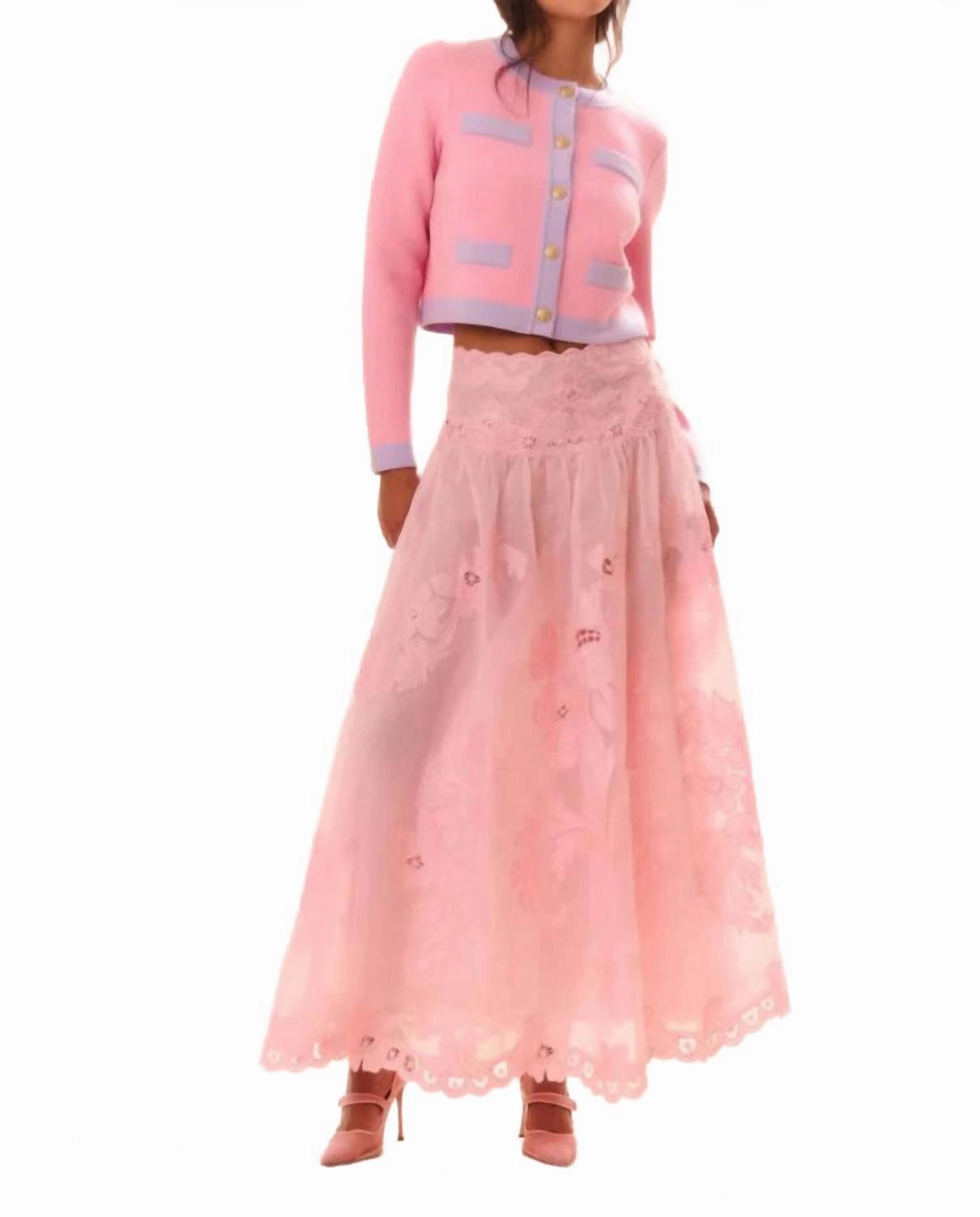 Elif Cardigan In Pink Tops Womens - peplum tops outlet