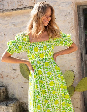 Elizabeth Dress - Lime Border Swim Womens - bikinis clearance
