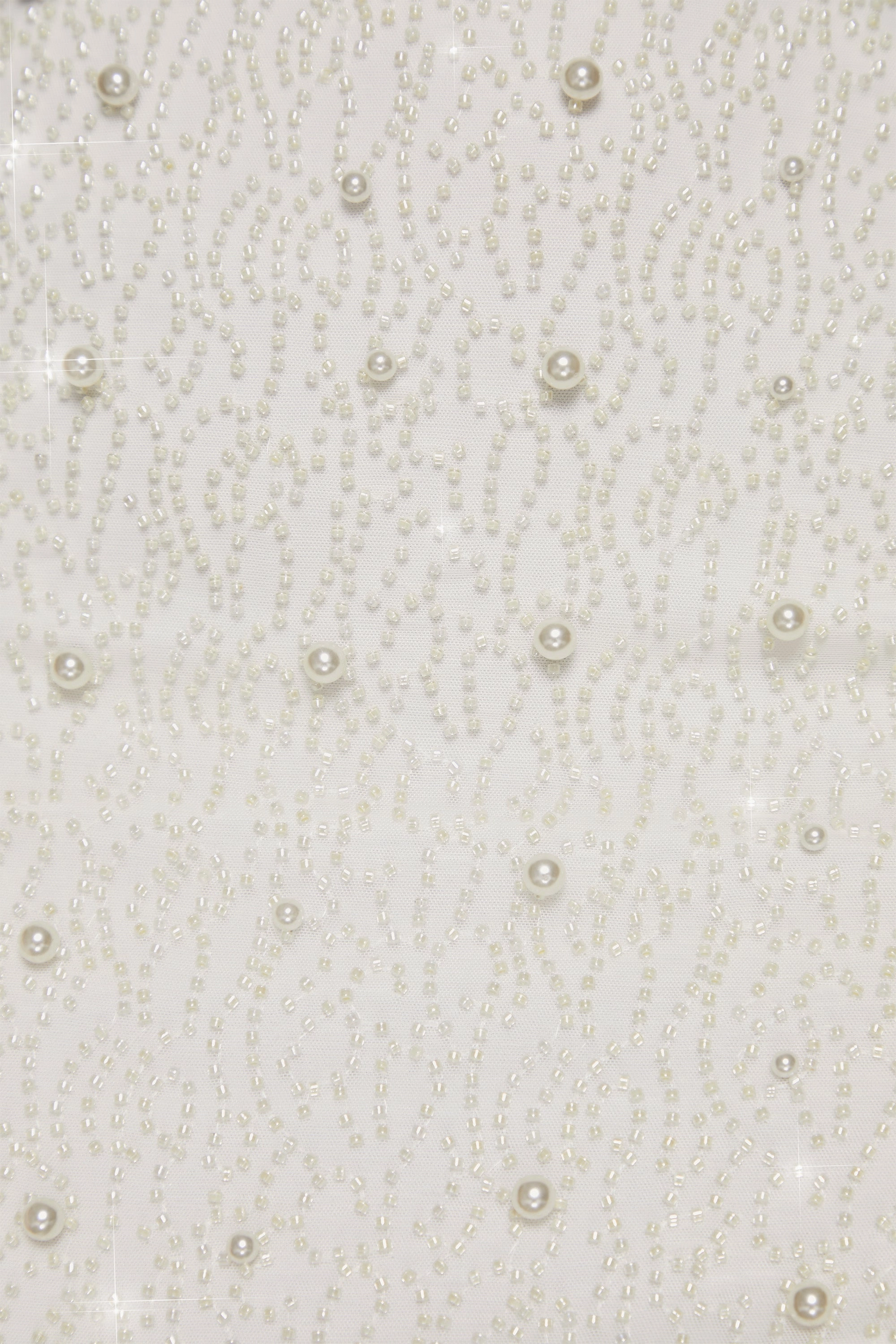 Embellished Cowl Neck Crop Top in Ivory