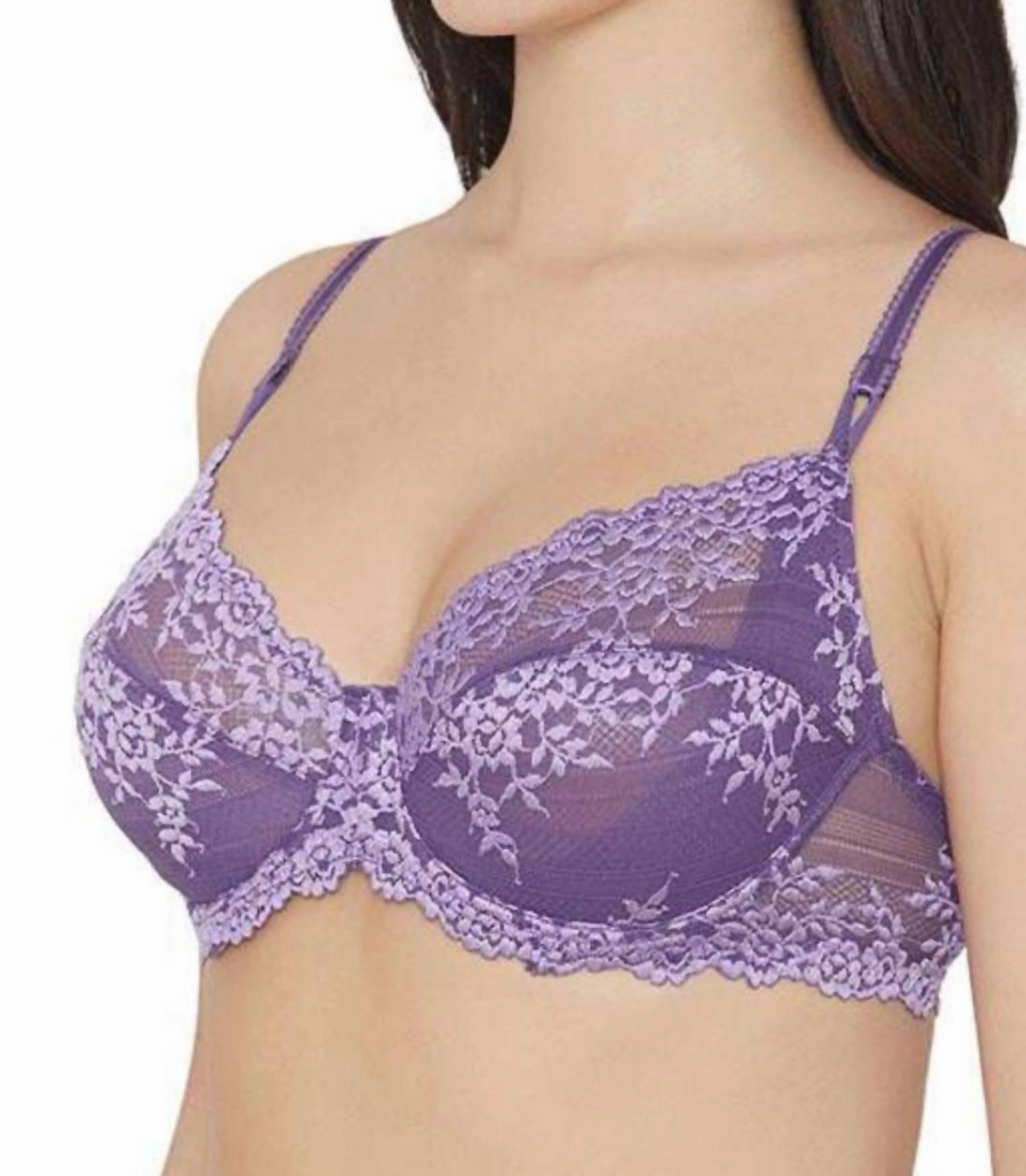 Embrace Lace Underwire Bra In Purple