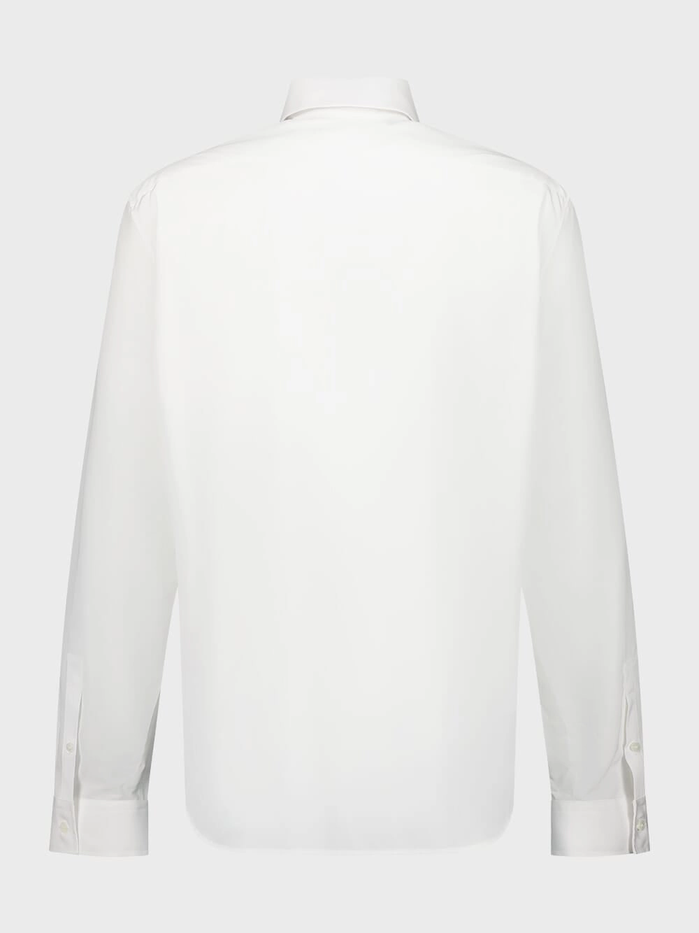 Embroidered Collar White Poplin Shirt