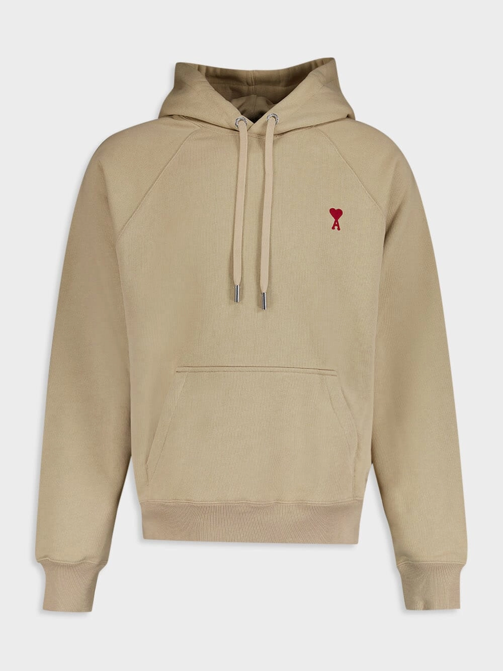 Embroidered Cotton Beige Hoodie Tops Mens - thermal tops