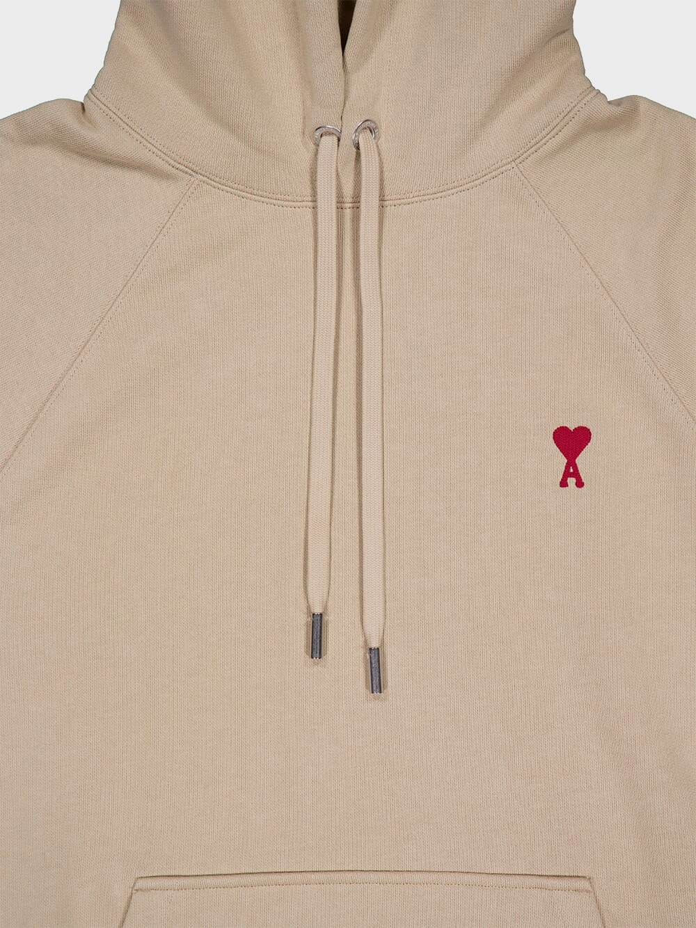 Embroidered Cotton Beige Hoodie