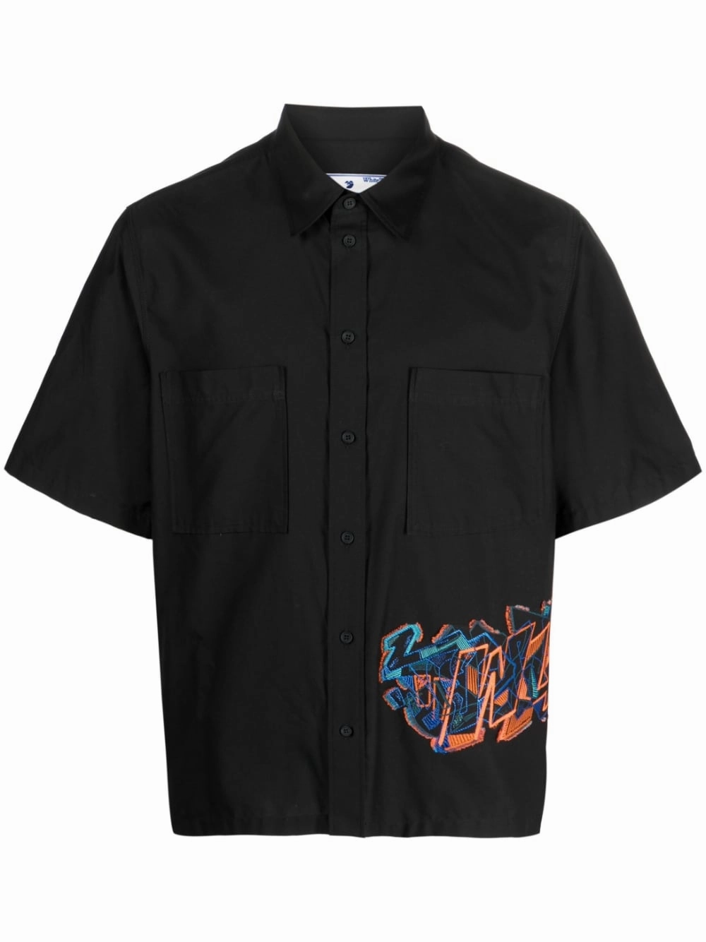 Embroidered-Design Short-Sleeve Shirt mens polos clearance