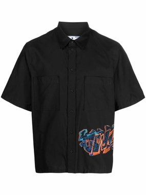 Embroidered-Design Short-Sleeve Shirt mens polos clearance