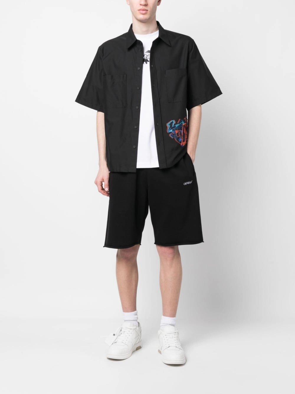 Embroidered-Design Short-Sleeve Shirt