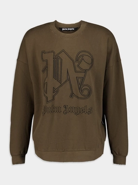 Embroidered-Logo Cotton Sweatshirt Tops Mens - thermal tops
