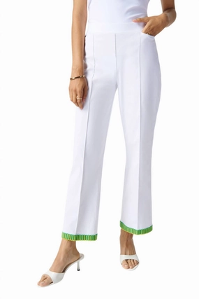 Embroidered Trim Pants In White/multi Bottoms Womens outlet online store