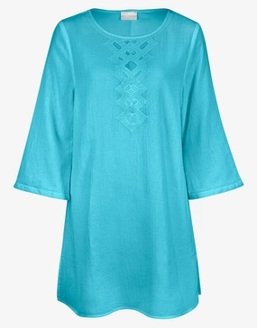 Embroidered Tunic - Turquoise Swim Womens - swimwear sale