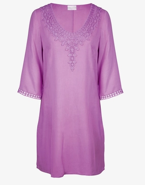 Embroidered Tunic - Violet Swim Womens - swimwear sale