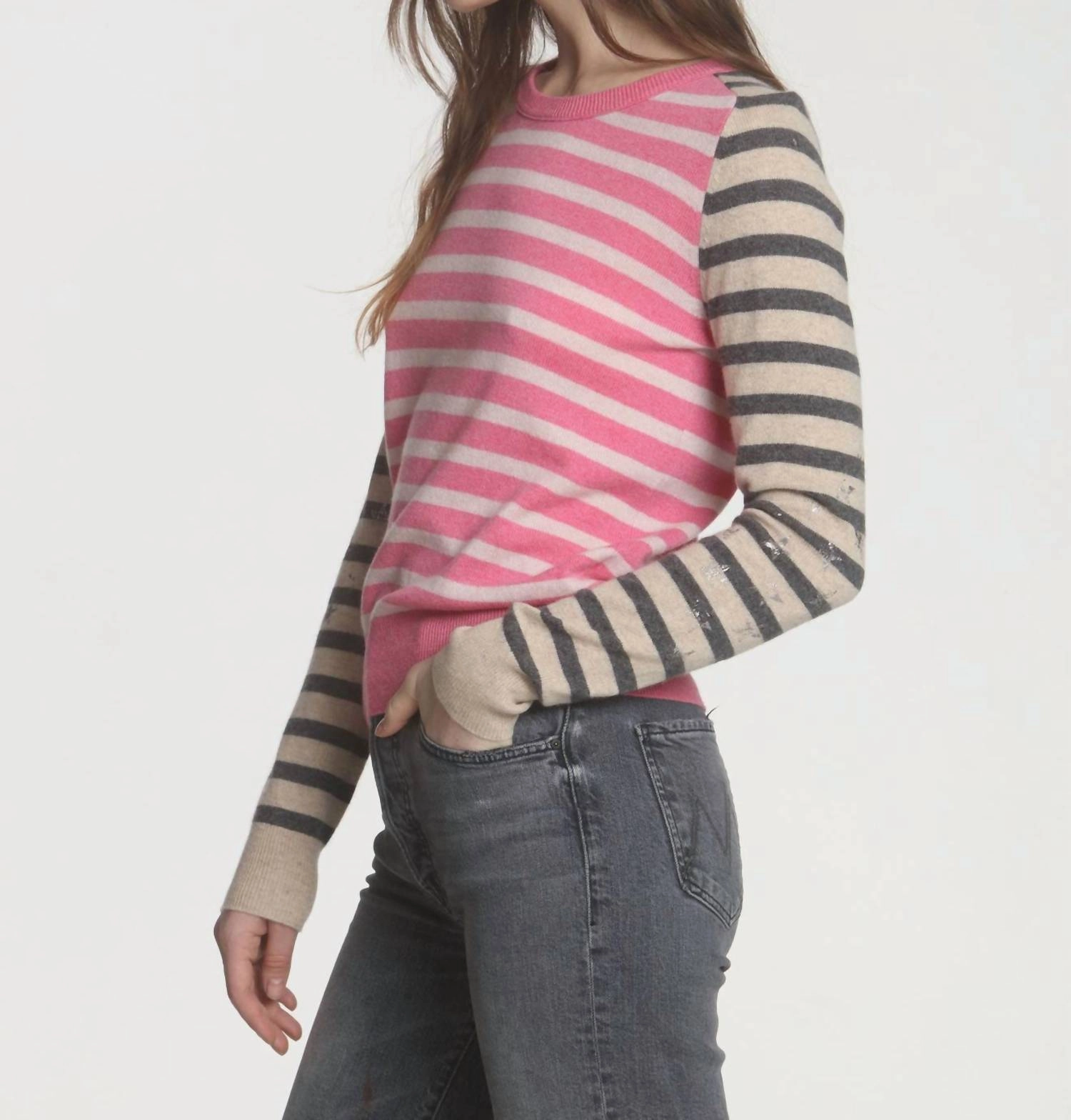 Emma Glory Stripe Top In Pink
