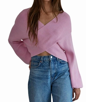 Emmy Sweater Top In Pink Tops Womens - puff-sleeve tops
