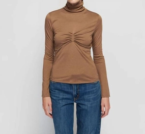 Eris Turtleneck Top In Teddy Tops Womens - sheer tops clearance