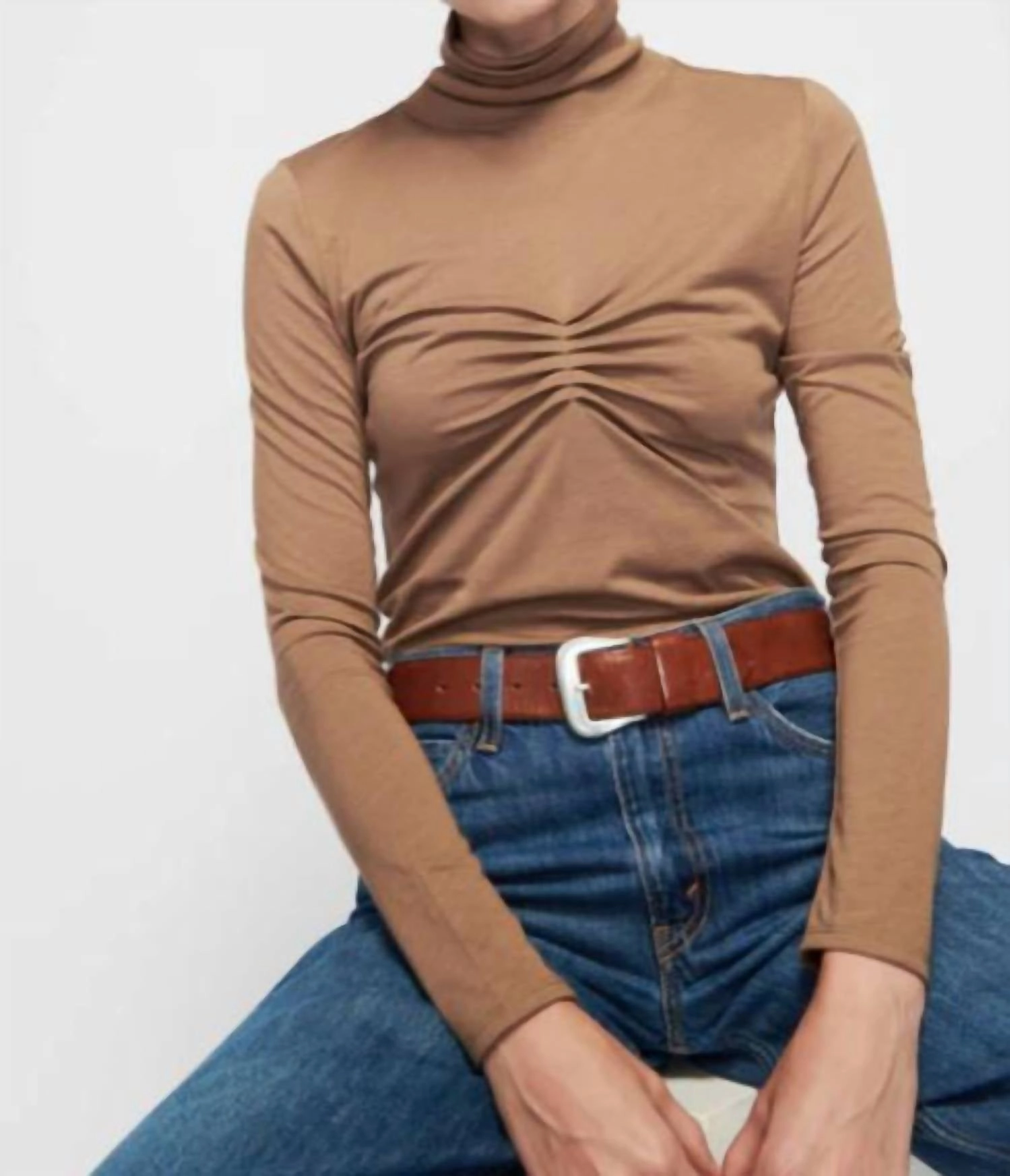 Eris Turtleneck Top In Teddy