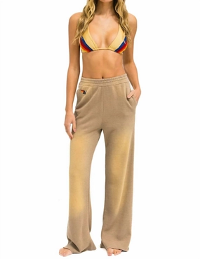 Essential Wide Leg Sweatpant In Fadded Tan womens culottes clearance