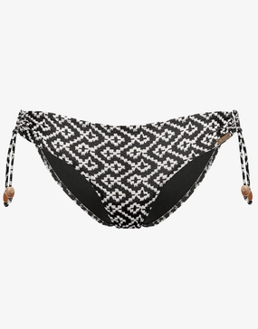 Ethno Craft Tie Side Bikini Pant - Black Canvas Swim Womens - swimsuits outlet