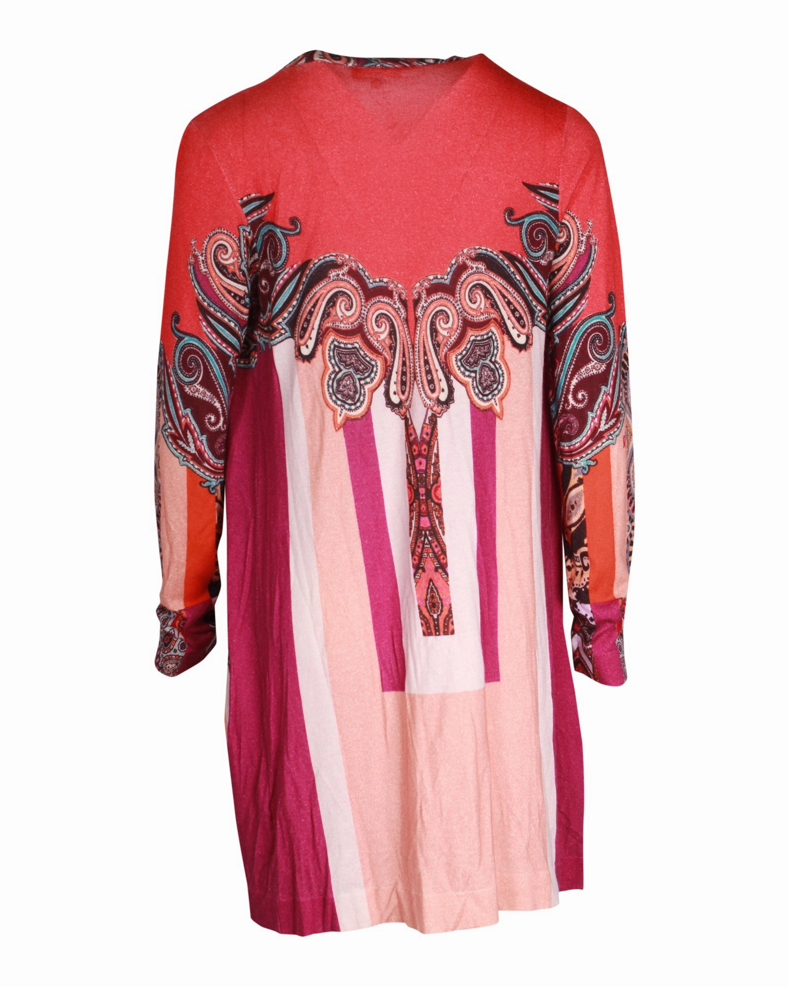 Etro Printed Open-Front Cardigan in Multicolor Silk