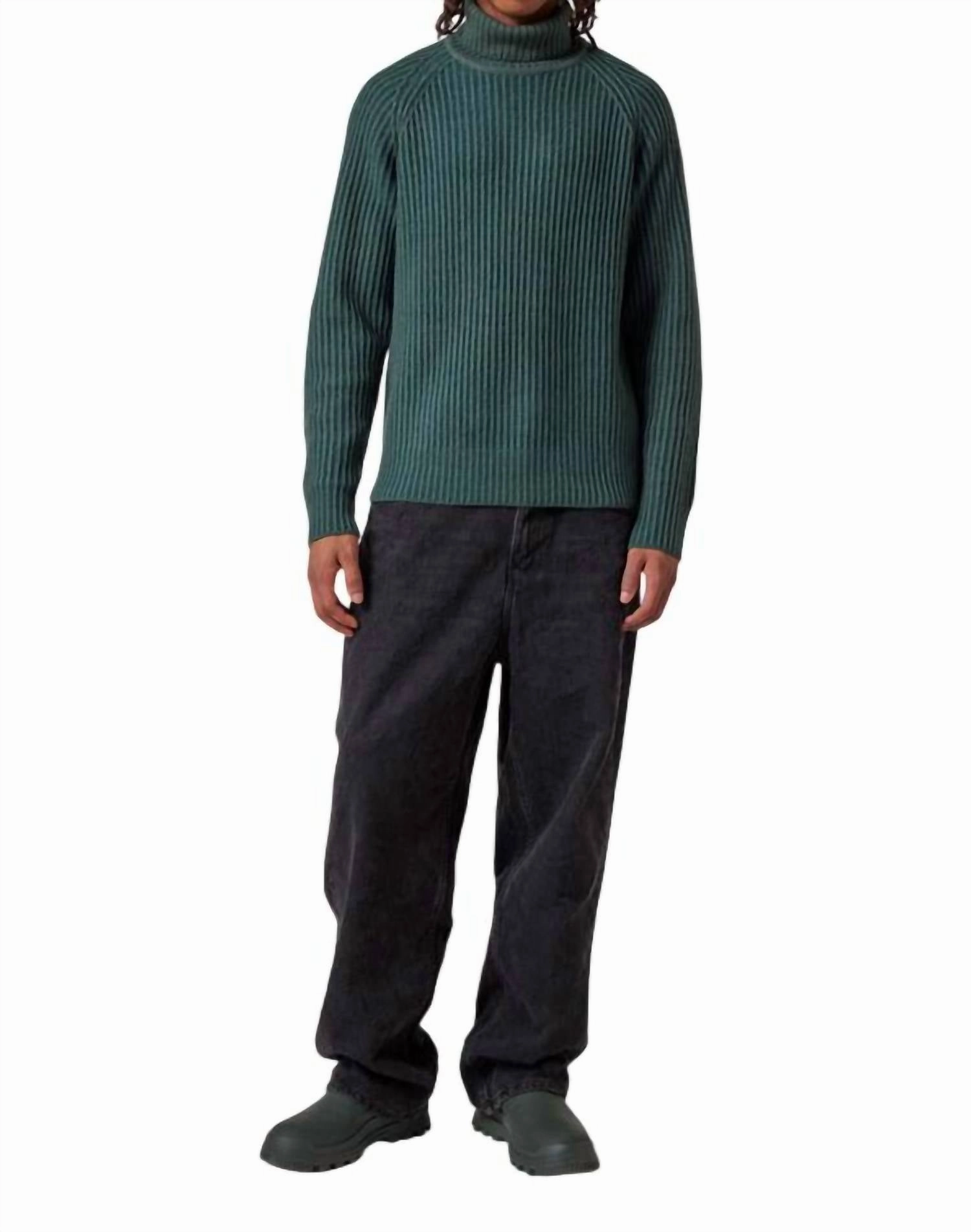 Ettore Turtle Neck Sweater Top In Green Gable Tops Womens - embroidered tops sale