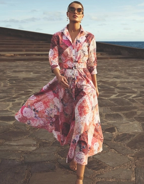Euphoria Belted Shirt Dress - Rose Infusion Swim Womens - swimwear sale
