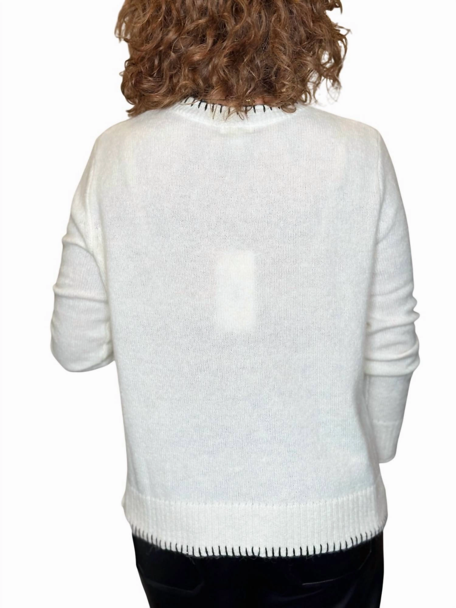 Everyday Blanket Stitch Sweater In White