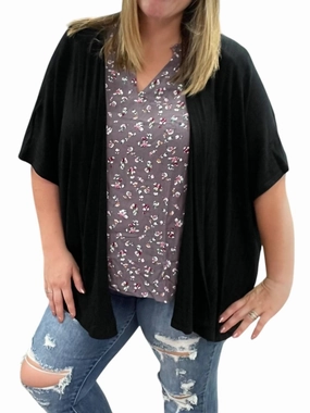 Everyday Cardigan In Black Tops Womens - high-neck blouses
