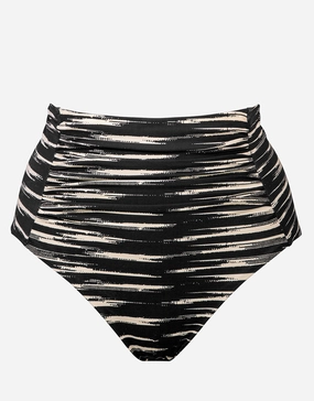 Expedition High Waist Bikini Pant - Black and Cream Swim Womens - one-pieces cheap