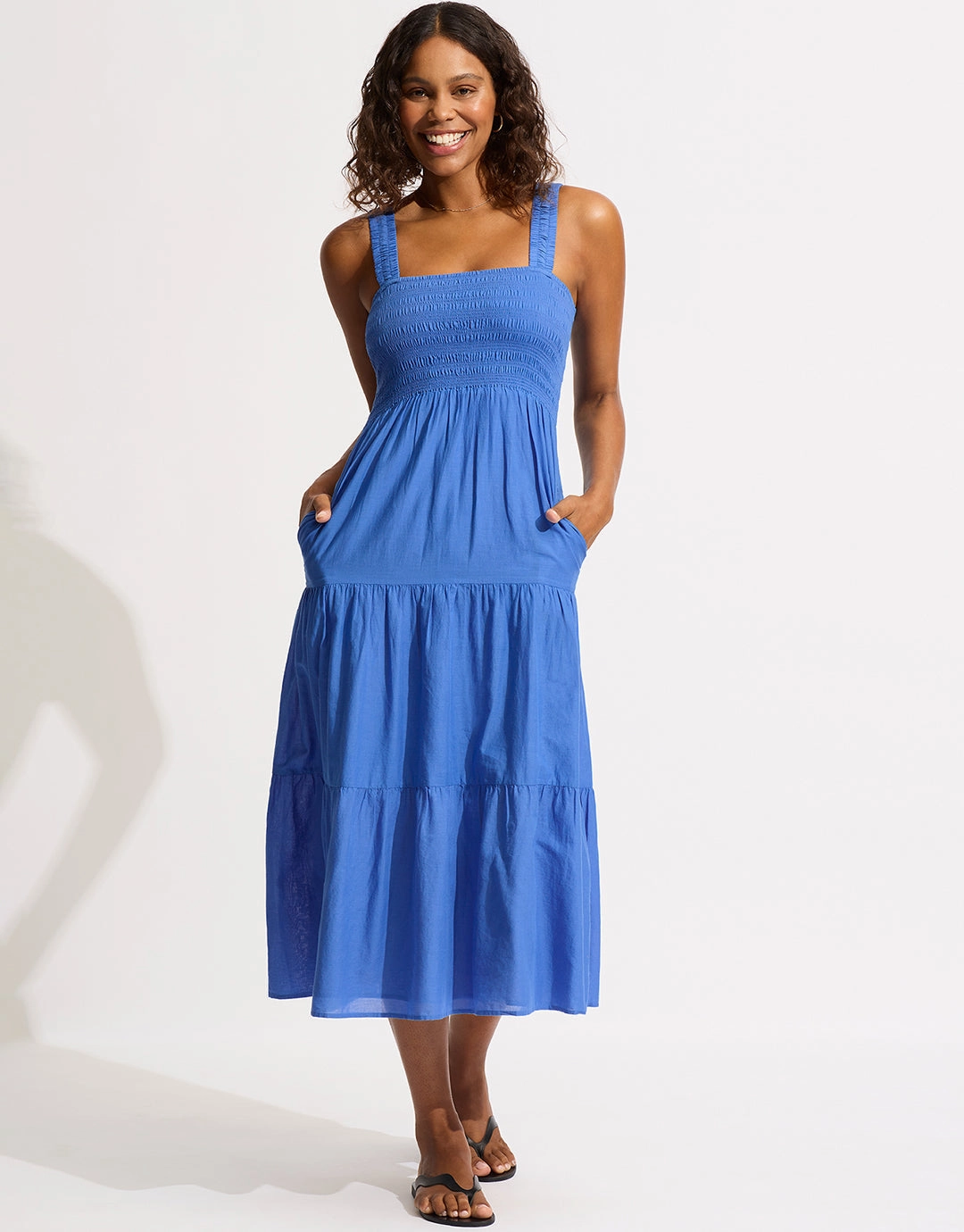 Faithful Midi Dress - Azure Swim Womens - bikinis clearance