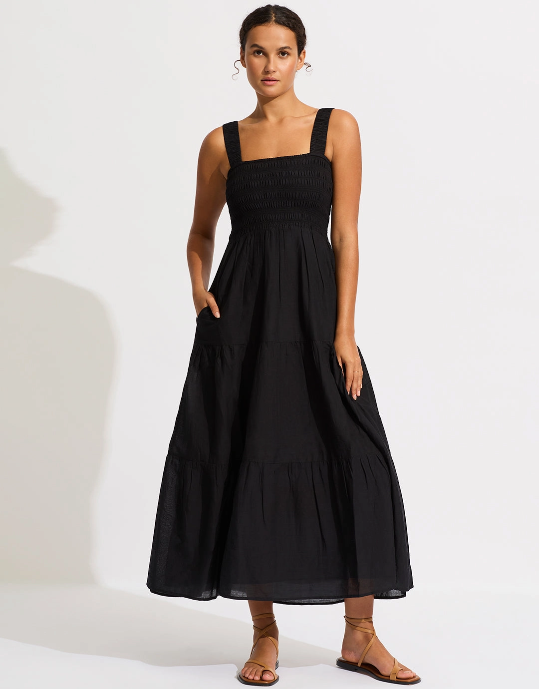 Faithful Midi Dress - Black Swim Womens - bikinis clearance