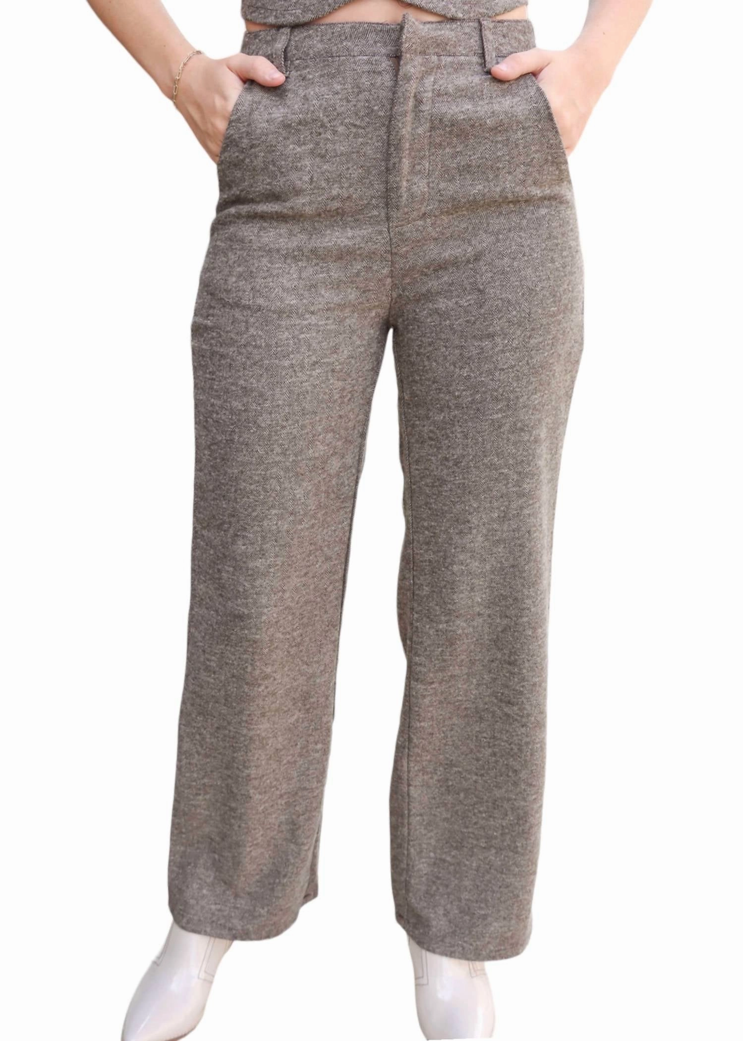 Fashion Student Trouser Pants In Brown
