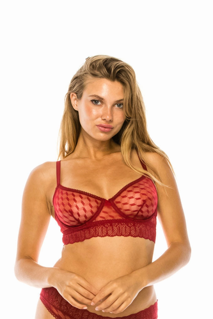 FASHNZFAB Women's Mesh Underwire Bra
