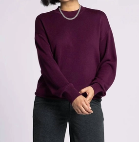 Fatima Sweater In Deep Cherrywood Tops Womens - ruffle blouses