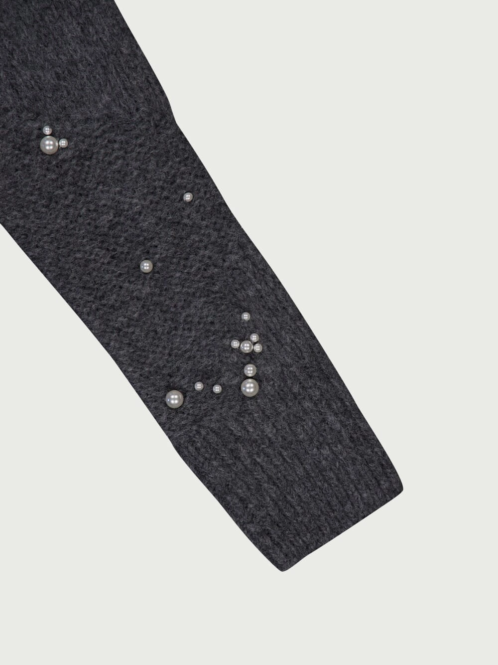 Faux Pearl-Embellished Oversized Jumper