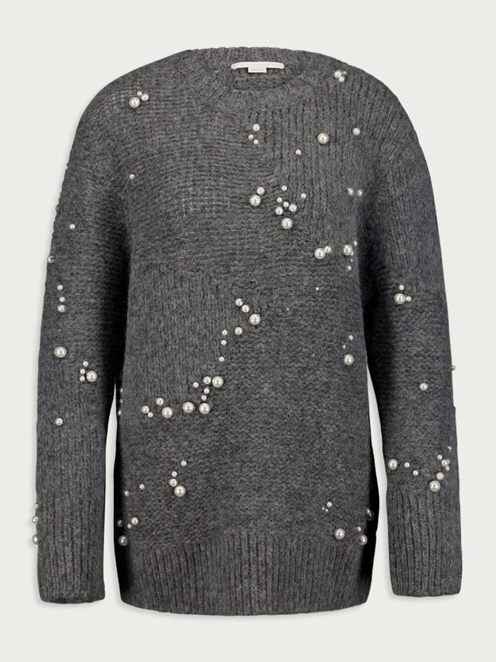 Faux Pearl-Embellished Oversized Jumper Knitwear Womens - women's knitwear cheap