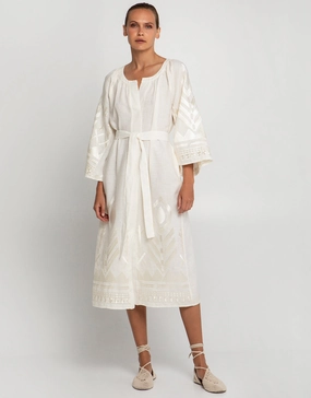 Feather Midi Kaftan - Natural and Champagne Swim Womens - bikinis clearance