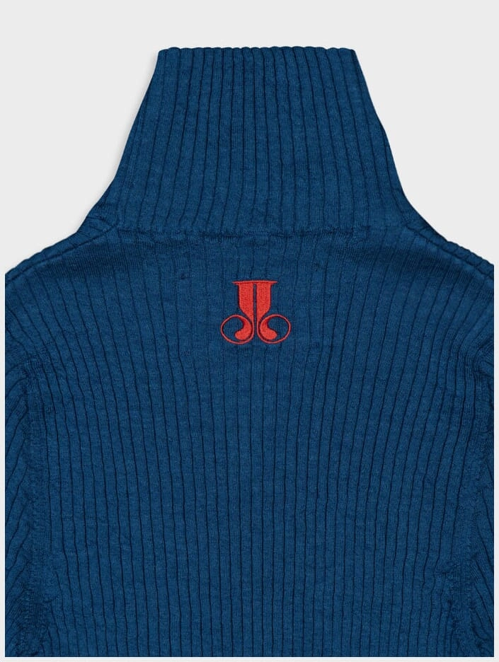 Feather-Trim Rib-Knit Jumper