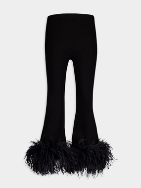 Feather-TrimStretched Viscose Trousers Knitwear Womens - women's knitwear cheap