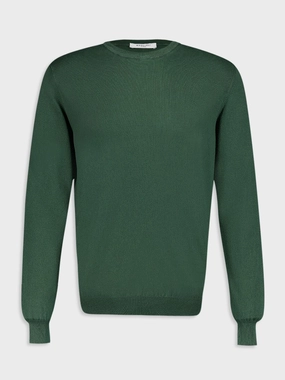 Fine Knit Green Cotton Jumper Knitwear Mens - men's sweaters sale