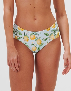 Fior di Limone Gathered Side Bikini Pant - Sorrento Sky Swim Womens - beachwear discount