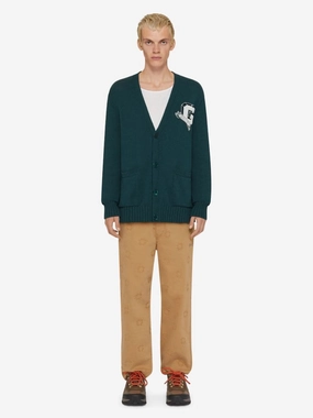 Fir Green College Cardigan Knitwear Mens - men's sweaters sale
