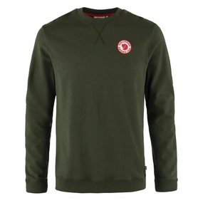 Fjallraven 1960 Logo Badge Sweater Deep Forest mens long sleeves cheap
