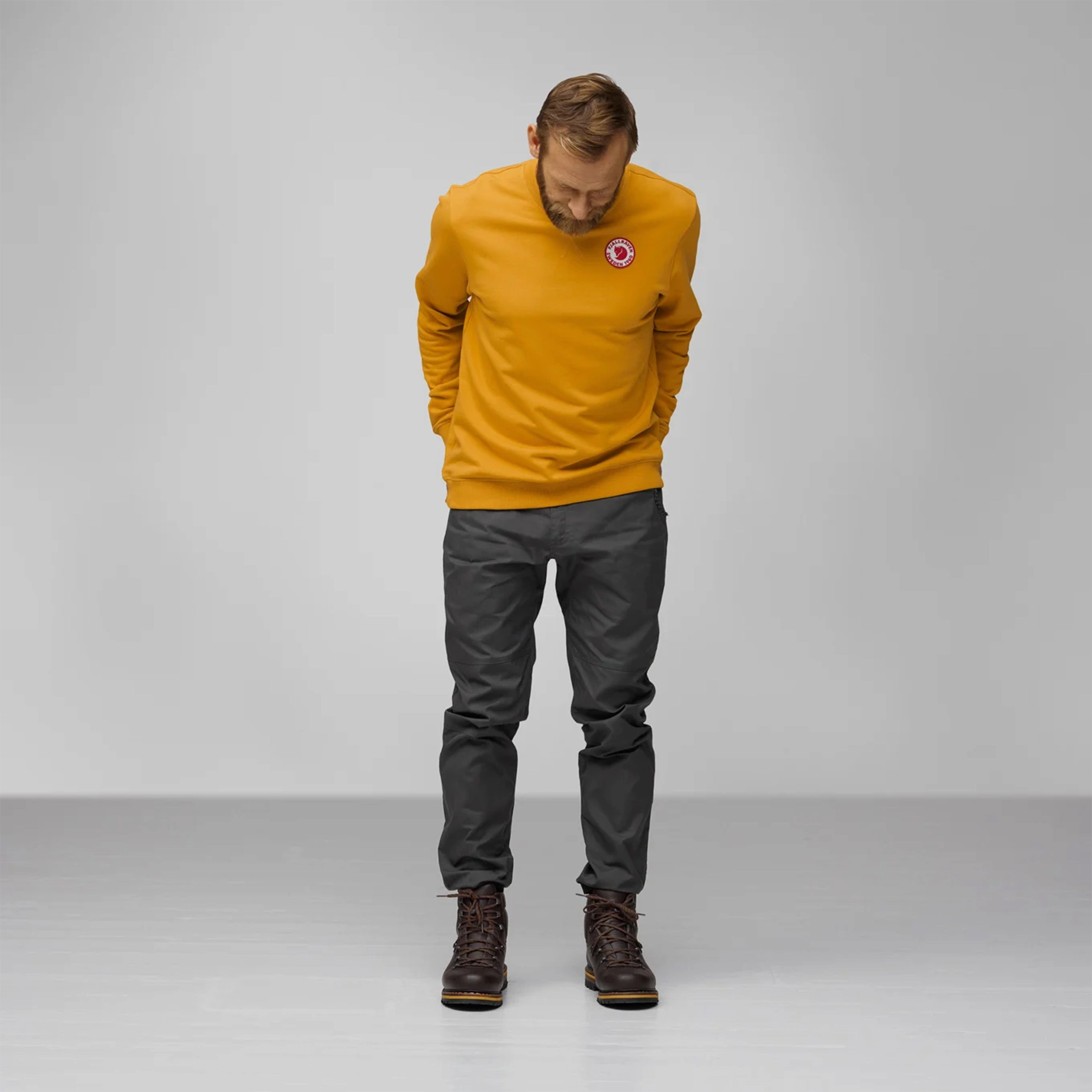 Fjallraven 1960 Logo Badge Sweater Mustard Yellow