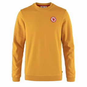 Fjallraven 1960 Logo Badge Sweater Mustard Yellow mens long sleeves cheap