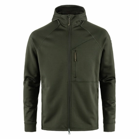 Fjallraven Abisko Grid Fleece Hoodie Deep Forest mens long sleeves cheap