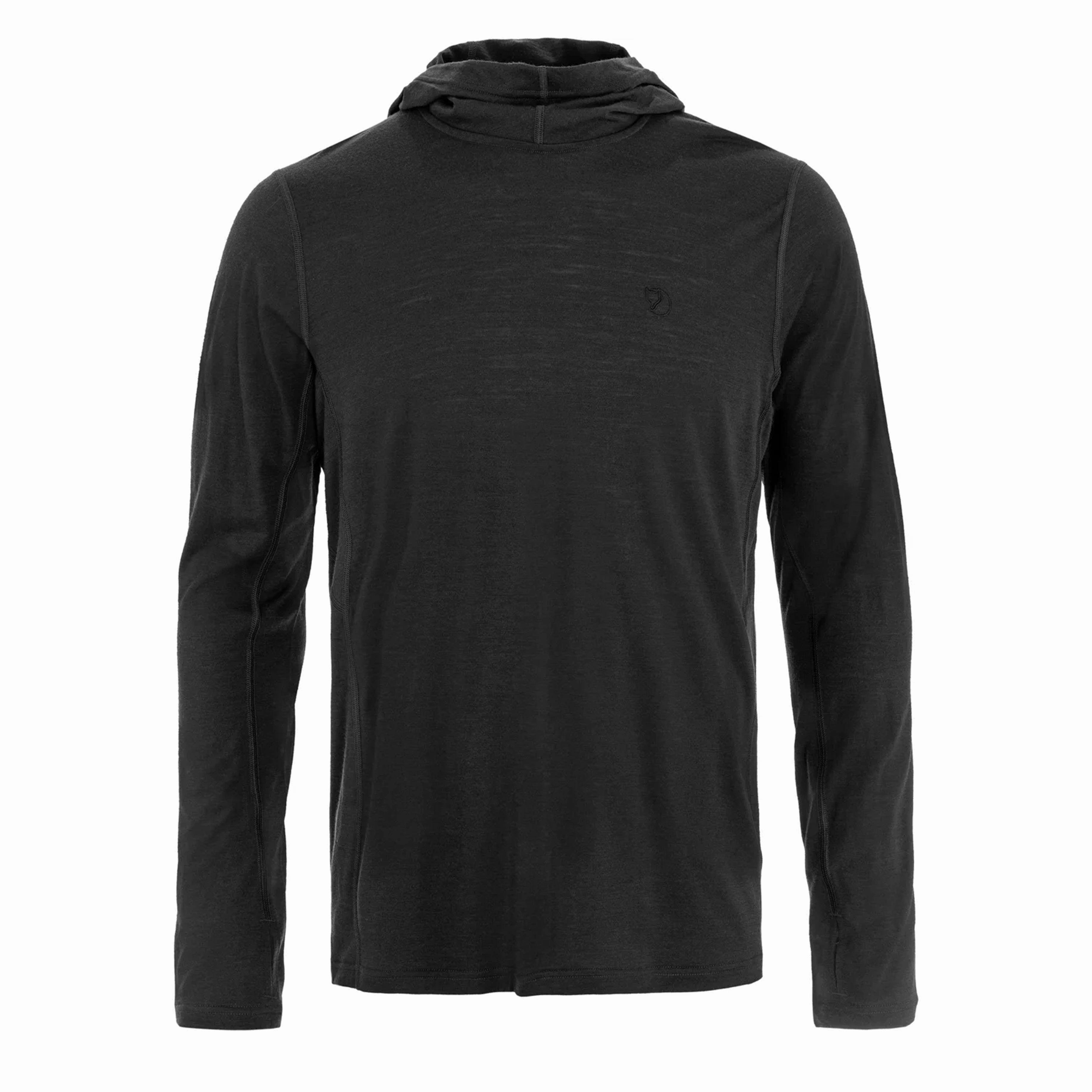 Fjallraven Abisko Wool Sun-hoodie Black mens long sleeves cheap