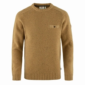 Fjallraven Lada Round-neck Sweater Buckwheat Brown mens sweaters cheap