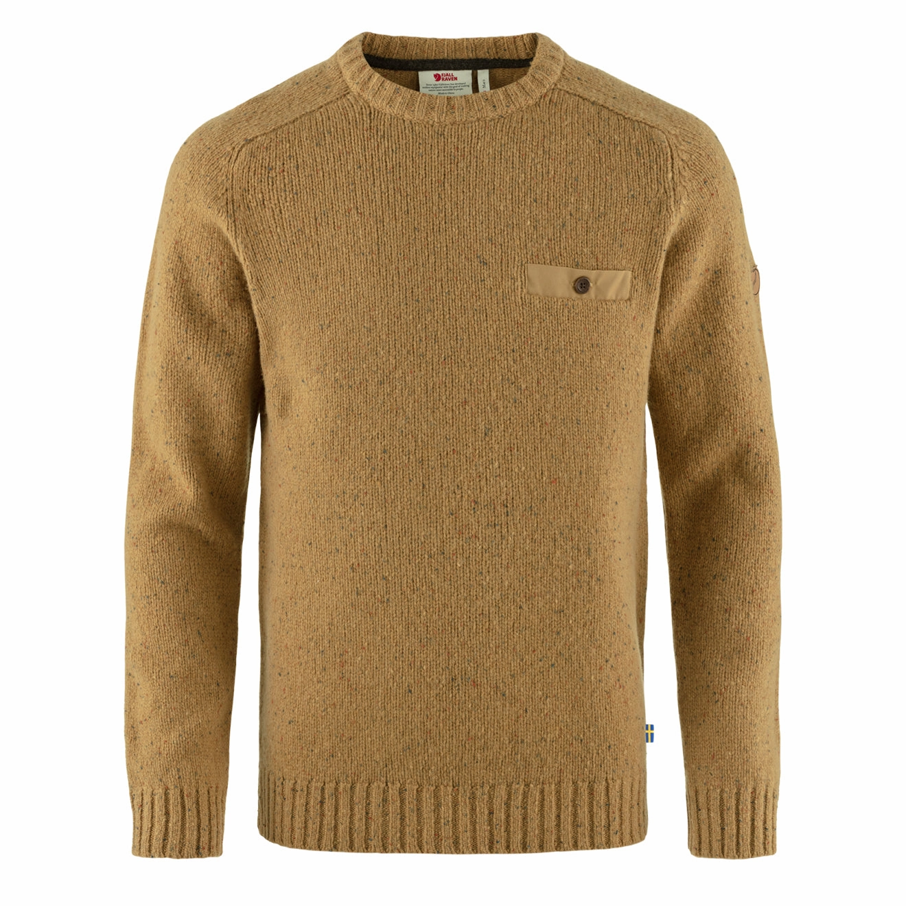 Fjallraven Lada Round-neck Sweater Buckwheat Brown mens sweaters cheap