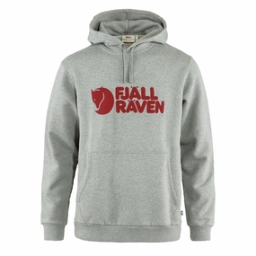 Fjallraven Logo Hoodie Grey Melange mens long sleeves cheap